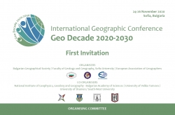Първа покана за Международна географска конференция Гео Декада 2020-2030
