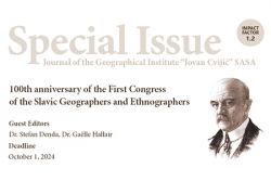 Call for papers: Special Issue on the occasion of the 100th anniversary of the First Congress of the Slavic Geographers and Ethnographers